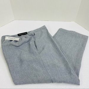 Alfred Dunner pull on pants size 18 short grey flat front elastic back w/pockets